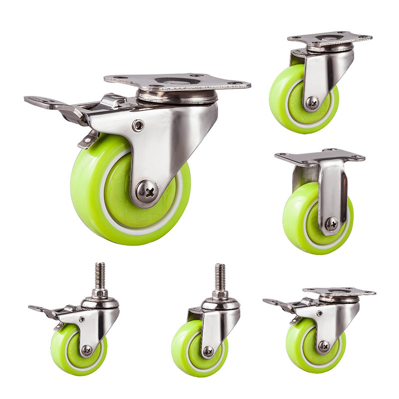 SUS304 Light Duty Casters With PU Wheels SUS304 Light Duty Casters With PU Wheels